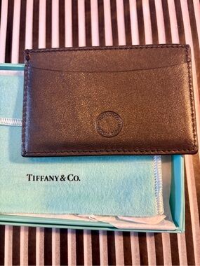 Tiffany & Co. Black Leather Slim Card Sleeve
